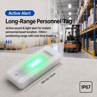 Étiquette de suivi d'actifs sans fil 2,4 GHz en gros, portée 100 m, alarme sonore et lumineuse, étiquette électronique rechargeable pour l'inventaire d'entrepôt