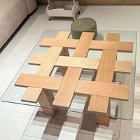 Table basse rectangulaire en bois de noyer de style moderne italien du milieu du siècle, avec plateau en verre, pour hôtel, maison ou bureau