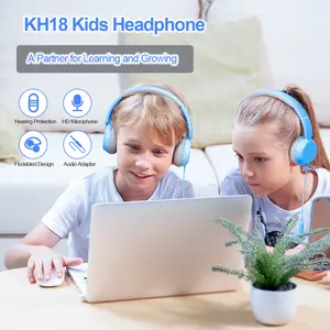 جديد النحل KH18 الاطفال سماعات سماعة هدايا مع 3.5 مللي متر كابل الصوت وميكروفون الخائن كابل الكمبيوتر السلكية سماعات الألعاب لصبي
