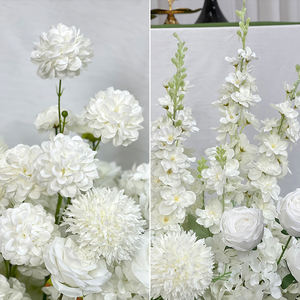 Guirlandes de perles florales en soie blanche minimalistes, parfaites pour la décoration de fond de mariage et de banquet - Product Image 4