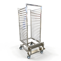 Chariot de boulangerie commercial sur mesure à 20 niveaux en acier inoxydable pour four rotatif, fournisseur pour cuisines d'hôtel