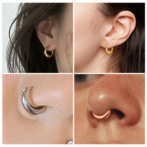Piercing de <span class=keywords><strong>Nariz</strong></span> Unisex Vintage con Forma Geométrica, Joyería Corporal de Acero Inoxidable, Anillo de Oreja, Anillo de Labio, Chapado en Oro, Regalo - Product Image 6