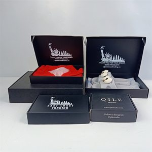Custom Printing LOGO Black Corrugated <strong>Paper</strong> Garment Clothing Gift Packaging Box Mailer <strong>Boxes</strong> for <strong>Small</strong> Business - Product Image 6