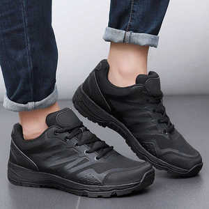 Bottes d'entraînement tactiques extérieures noires coupe basse durables pour bouton rotatif <span class=keywords><strong>BOA</strong></span> sans lacet/à lacets réponse rapide résistant à l'usure - Product Image 2