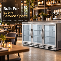 Refroidisseur d'air commercial pour cuisine, comptoir de travail en acier inoxydable à 3 portes pour restaurant