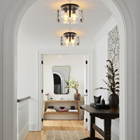 Plafonniers semi-encastrés modernes style farmhouse avec verre ondulé pour chambre, couloir, entrée, hall d'entrée