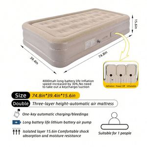 Materasso gonfiabile King Size Baiyuheng direttamente dalla fabbrica, con pompa integrata per un facile gonfiaggio, ideale per casa, ospiti, viaggi e <span class=keywords><strong>campeggio</strong></span>. - Product Image 2