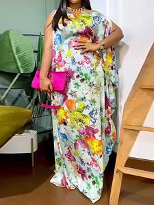 Chiffon lange jurken gala jurken abaya's dashiki bloemenprint losse boubou dameskleding jurk naadloze Afrikaanse feestjurk voor dames - Product Image 6