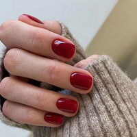 Vente en gros usine 24 pièces Faux ongles à presser en ABS, courts, larges, forme amande, style French, couleur unie, réutilisables, emballage personnalisé avec logo, OEM ODM