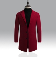 Manteau Trench Homme Hiver Qualité Supérieure OEM ODM Vente en Gros Veste d'Affaires en Laine Coupe Ajustée Boutonnage Simple Décontractée