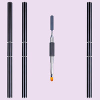 2025 nouveauté brosse à ongles à double usage bonne poignée en métal avec doublure sertie en forme de cheveux ovale plat pour vernis à ongles Gel acrylique