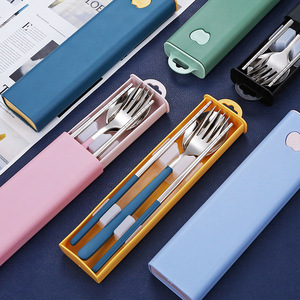 Set di Posate Portatili Minimaliste Moderne in Acciaio Inossidabile, Estetiche e Multicolore, Ideali per Borse Pranzo Bento - Product Image 6