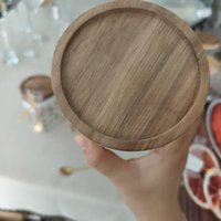 Pot de rangement en verre transparent à rayures verticales avec motif de Noël, couvercle en bois d'acacia et cuillère en métal assortie pour café, sucre, thé, noix