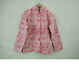 เสื้อนอกโบฮีเมียนสีชมพูทึบวินเทจแจ็กเก็ตสั้นผ้าฝ้ายฤดูร้อนฤดูหนาวแห้งเร็วลำลอง - Product Image 1