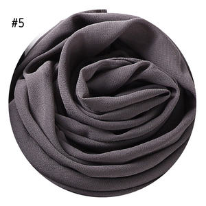 Scialli di Chiffon transfrontaliero in Chiffon Hijab sciarpa in tinta unita da donna fascia per la testa da donna Hijab sciarpe da donna Foulard Femme Muslim velo - Product Image 3