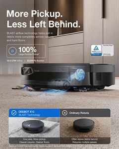 Premium for X12 OMNICYCLONE Robot Vacuum Mop Automatic Cleaning 22000Pa Suction Obstacle Avoidance <b>Plastic</b> Construction - Product Image 4