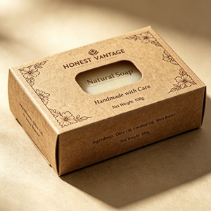 Boîte en papier kraft avec logo imprimé numérique personnalisé pour l'emballage de savon, de produits de beauté et de thé, avec finition mate et design pliable - Product Image 6