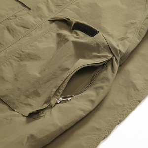 Belle poche personnalisée conception Veste Vintage Rétro à capuche Imperméable Camping en plein air Coupe-vent Vestes pour hommes - Product Image 1