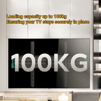 Support TV mince fixe de capacité de charge de 100kg Support de montage mural TV robuste pour écran plat de 40 à 100 pouces