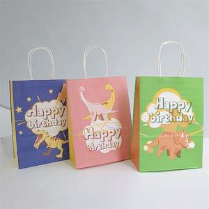 16*8*22cm Eco Friendly <b>Cheap</b> Price Happy Birthday Animal Print Gift <b>Paper</b> <b>Bags</b> With Cartoon Theme - Product Image 4