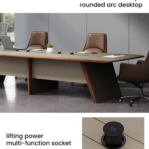 Ensemble de table et chaises de salle de conférence modulable, extensible, en bois, pour 8 à 20 personnes, design moderne, personnalisable, usage commercial - Product Image 2