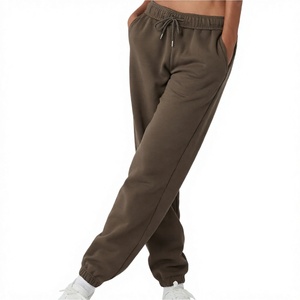 Pantalones deportivos informales para mujer, cintura elástica con cordón, pantalones de pierna ancha de longitud completa, color sólido - Product Image 3