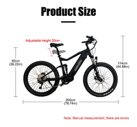 Haute qualité Bafang mi moteur 1000W meilleure batterie li-ion Bafang LCD 27.5 pouces pneu vélo électrique de montagne pour hommes