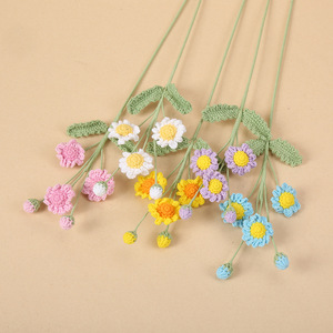 Bouquet de fleurs artificielles en crochet Kexiang, marguerites multi-têtes, décoration fraîche pour la maison, vase, bureau, cadeau - Product Image 2