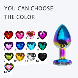 أمازون تبيع ألعاب جنسية للنساء والرجال مع سدادات شرجية معدنية ملونة وسدادات شرجية معدنية من حجر الراين على شكل قلب - Product Image 2
