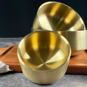 Bol à mélanger en acier inoxydable 304 doré et argenté de style coréen pour mélanger, glaces, riz et soupe (couverts de cuisine) - Product Image 6
