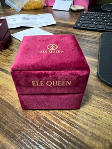 Luxury Burgundy Rectangle Square Jewelry <b>Box</b> Hot Stamping Custom Engagement Diamond <b>Ring</b> Pendant <b>Gift</b> <b>Box</b> - Product Image 1