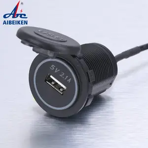 מחיר זול זול d003b יציאת USB שקע טעינה 2.1a מטען כוח מכונית usb עם טבעת הוביל