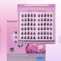 Faux cils en plastique auto-adhésifs Hara Light, aspect naturel, sans colle, ensemble assorti, 9 mm, réutilisables, semi-artisanaux