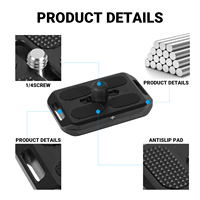 Piastra a Sgancio Rapido per Arca Swiss con Vite da 1/4''-20, Piastra di Montaggio per Treppiede Compatibile con Testa a Sfera Standard per Fotocamere DSLR