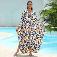 Robe longue décontractée d'été grande taille en polyester imprimé léopard, style transfrontalier euro-américain, idéale comme paréo de plage