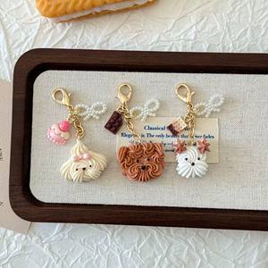 Llavero Personalizado CHENXI con Diseño de Cachorro, Borla y Colgante de Galletas, Anillo de Llavero Personalizado para Niñas - Product Image 3