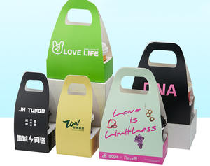 IMEE özel güçlü kahve kupası İçecek taşıyıcı <span class=keywords><strong>2</strong></span> paket kağıt bardak tutucu ile baz içecek taşımak kollu kutu - Product Image 6