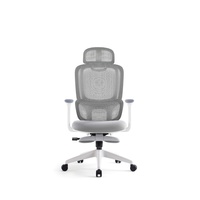 Fauteuil de bureau inclinable JOHOOFURNITURE avec appui-tête, cadre blanc, vente en gros pour bureau à domicile, coussin épais confortable