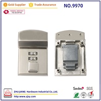 9970 Serrure à combinaison à 2 chiffres en alliage de zinc, mini-serrure pour porte-documents, avec couleur et logo personnalisables pour sacs à main et sacs pour hommes