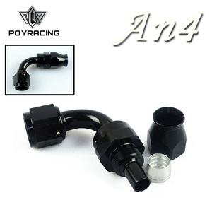 Connecteur de tuyau de carburant en téflon PQY AN4 AN10 90 degrés noir poli pour la mise à niveau et la rénovation - Product Image 4