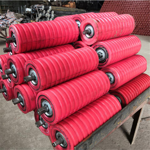 High Quality Customized Stainless Steel Conveyor Belt Roller Non-Standard PU Rubber Coated for Mining Construction Bearing