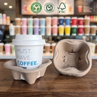 Support et plateau en papier biodégradable à double paroi pour gobelets à emporter pour restaurants