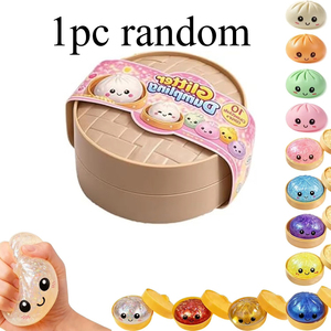 Juguetes de escritorio de vaporera de comida de color personalizado, juguetes de dumplings con purpurina, pelotas antiestrés de dumplings, juguete sensorial fidget, dumpling squishy con purpurina - Product Image 6