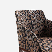 Chaises de salle à manger modernes, haut de gamme, luxueuses, minimalistes, élégantes, en tissu imprimé léopard, pour villa