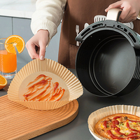 100 pièces de papier sulfurisé pour friteuse à air chaud, 8 pouces, qualité alimentaire, jetable, pour four à air chaud