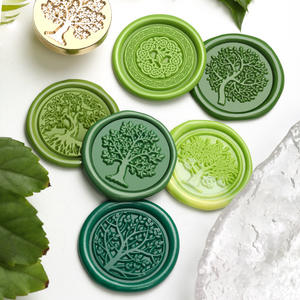 Cabezas de sello de cera de la serie Árbol de la Vida, de latón, 2.5*1.5cm, para decoración y sellado con cera. - Product Image 4