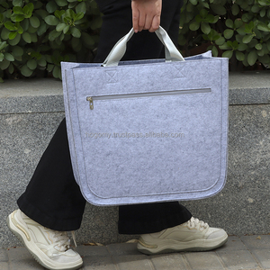 Bolsos de Regalo Clásicos de Gran Capacidad con Asa de Listón Decorativa, Bolsa de Fieltro PET Rectangular, Bolso de Compras Unisex Promocional - Product Image 4