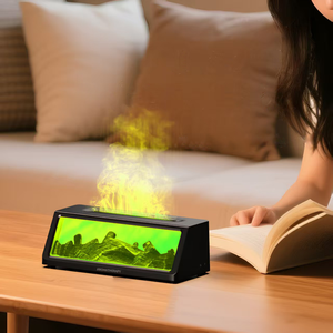 2026 New Product Home Creative Bonfire Air Humidifier 150ml Simulated Fireplace Aroma <strong>Diffuser</strong> with Colorful LED Light - Product Image 2