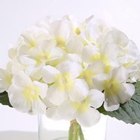 Rangkaian Bunga Hydrangea Sutra Buatan dengan Vas Kaca Bening, Hiasan Bunga Palsu untuk Dekorasi Meja Rumah dan Pernikahan