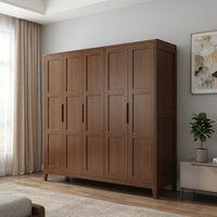 Armoire moderne en bois massif, style Shaker, autoportante, avec portes battantes, pour chambre à coucher, grande capacité, durable, gain de place, minimaliste